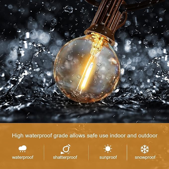 HISTAR 18 FT Outdoor String Lights with 10+1 Edison G40 Bulbs, Led Patio Lights Waterproof for Backyard Porch Balcony Party Decor