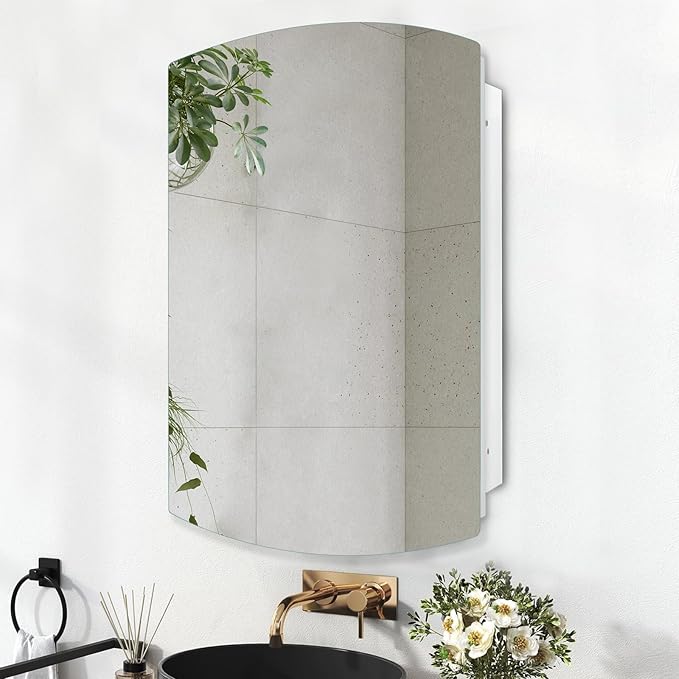 22x30 inch Medicine Cabinet Frameless Bathroom Mirror Cabinet Recess or Surface Mounted Medicine Cabinet with Mirror Cabinet for Bathroom Living Room Toilet Kitchen