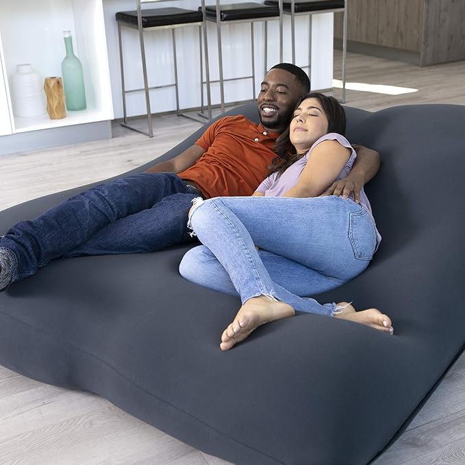 Yogibo Double Giant Bean Bag Chair Bed Lounger for Adults, Kids and Teens with Filling, Extra Large, Oversized, Big, Huge, Plush, Sensory Beanbag Couch Sofa Loveseat, Washable Cover, Green