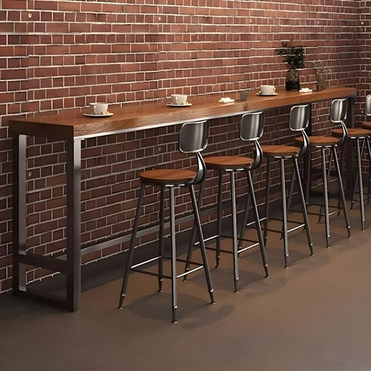 RUNNUP Farmhouse Bar Table Solid Wood Rectangle Bar Height Table for Kitchen Coffee Shop Window Small Space -Table Only(47.2" L x 15.7" W x 41.3" H)