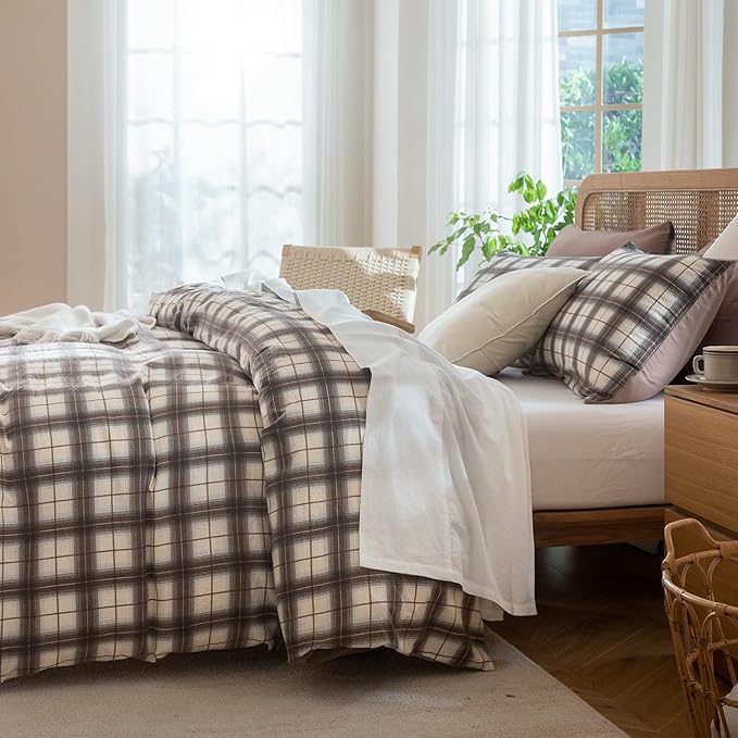Buffalo Plaid Comforter Set King 3 Pieces Soft Cute Plaid Bedding Comforter Lightweight Check Geometric Style Geometric Comforter Set for All Seasons 1 Comforter and 2 Pillowcases