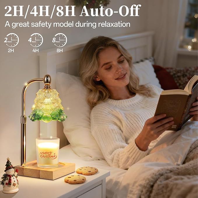 Candle Warmer Lamp with Timer Dimmer Adjustable Height, Candle Warmer with 2 Bulbs for Jar Candles, Home Decor, Birthday Gifts for Women