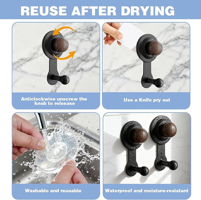 Wreath Hangers for Front Door,Suction Cup Hooks for Shower,Removable No-drill Suction Cup Hook for Door Wreaths/Glass Window/kitchen,Ideal for Holiday/Christmas Door Decoration(2 pcs - 4 suction cups)
