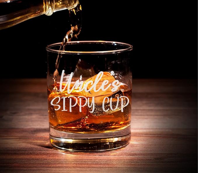 Uncle's Sippy Cup Whiskey Glass - Funny Birthday Gift for Uncle