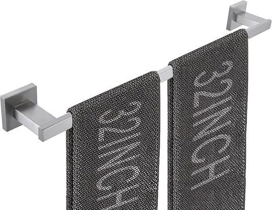 LANC 32-Inche Long Towel Bar for Bathroom Wall Mounted Brushed Nickel Bath Towel Rack Stainless Steel 80CM Towel Rod for Kitchen Square Towel Holder Towel Rail Towel Hanger, A9010BN-L8
