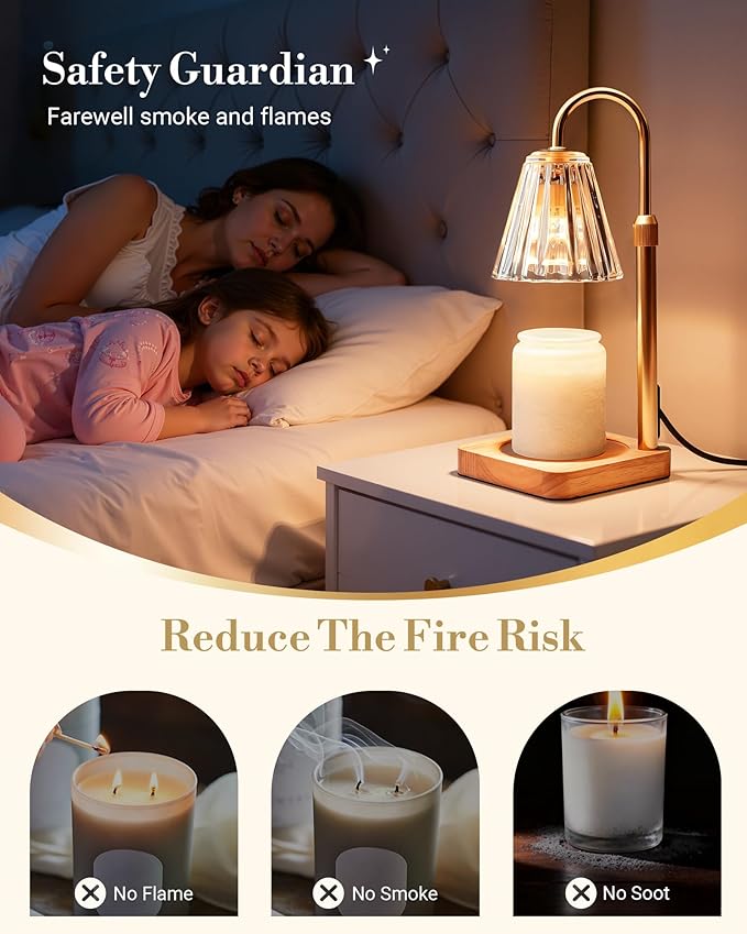 Marycele Candle Warmer Lamp for Yankee Candles, Christmas Birthday Gifts for Mom Women Sister Her, House Warming Gifts, Thanksgiving Decorations for Office Room Home Decor, Clear Wax Warmer with Timer