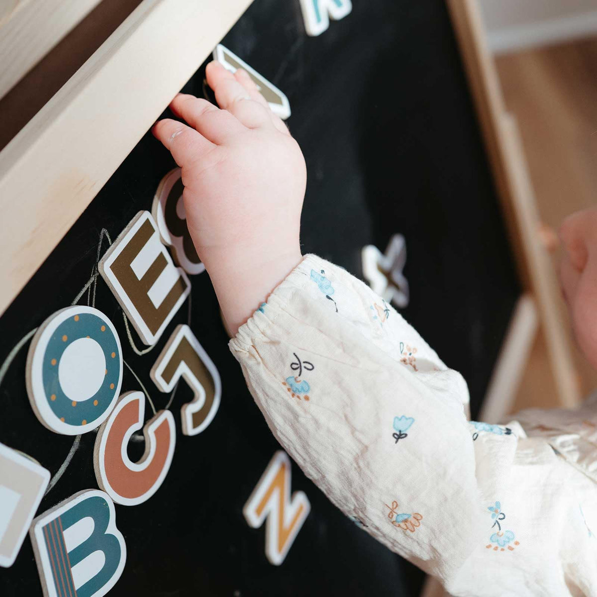 Tiny Land Foldable Wooden Art Easel for Kids, with Chalkboard & Whiteboard