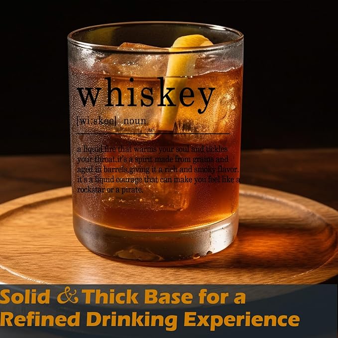 Whiskey Lovers Gifts Old Fashioned Whiskey Glasses, Whisky Gifts for Women Men, Scotch Drinker Gift 10 oz Rocks Barware Cup for Cocktail Drinks Scotch Bourbon Liquor
