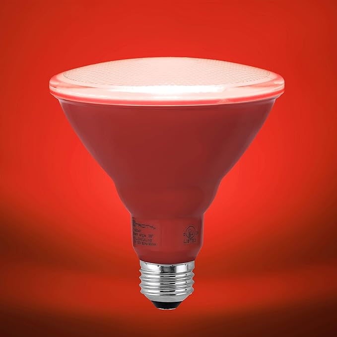 Xtricity LED PAR38 Red Flood Light Bulb, 7W, (40W Equivalent), Waterproof, Indoor/Outdoor, E26 Medium Base, Red Flood Lights Outdoor/Indoor 120V, RoHS Listed, Blue (1 Pack)