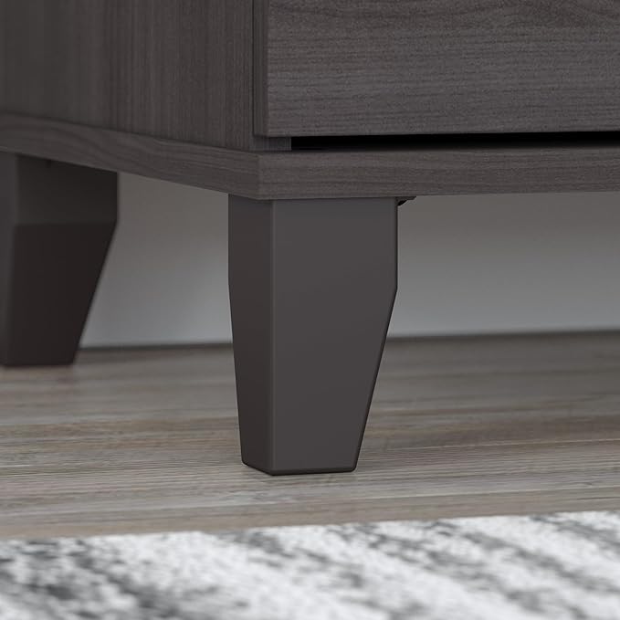 Bush Furniture Somerset 72W L Shaped Desk with Hutch in Storm Gray