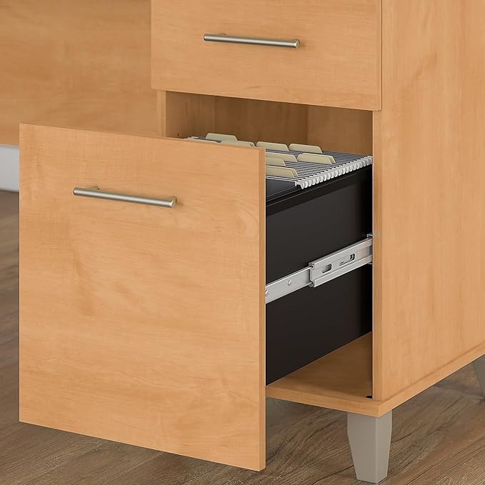 Bush Furniture File Drawer Accommodates Letter-Size documents While Box Drawer Stores Office Supplies and Utensils