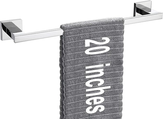LANC Chrome Towel Bar for Bathroom Wall Mounted 20-Inche 50CM Silver Bath Towel Rack Stainless Steel Polished Towel Rod for Lavatory Kitchen Towel Holder Towel Hanger, A9010CP-L5
