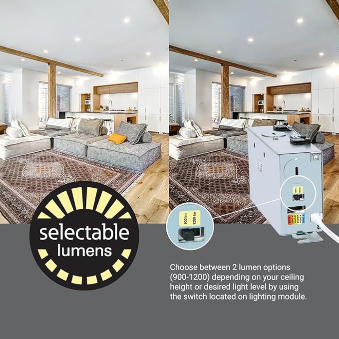 HALO RL 6-Inch Indoor/Outdoor Canless LED Downlight with Selectable Lumens and Color Temperature - RL6LS9FSD2W1EWHDM