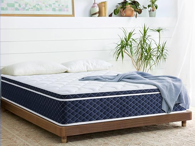 Full Size Mattress Balanced Firm with Breathable CertiPUR-US Certified Hard Foam for Single, Coils Hybrid Bed in a Box Fits Small Spaces, Absorb Noise & Pressure Relief - 74" Lx 53" Wx 12" H
