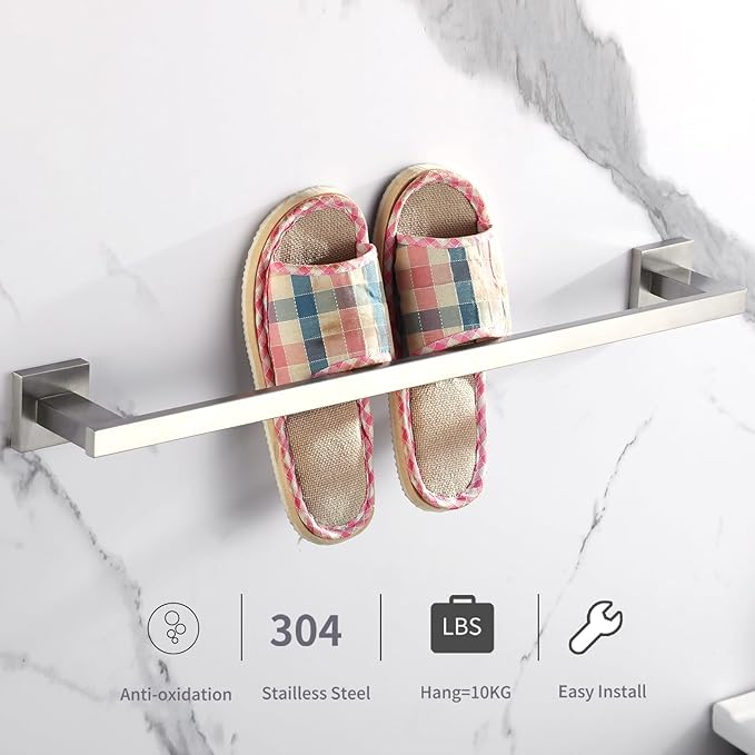 LANC Hand Towel Bar for Bathroom Wall Mounted Brushed Nickel Bathroom Towel Ring 12-Inche Stainless Steel Towel Rod for Toilet Hand Towel Holder Towel Rack Towel Hanger, A9010BN-L3