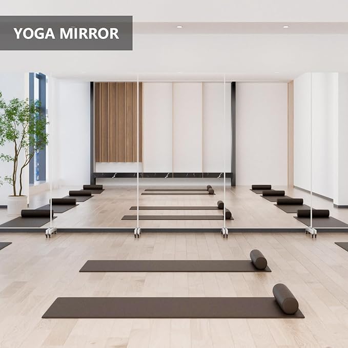 brisafe Full Length Mirror with Wheels, 79" x 44", White, Nano Film Material Without Glass, shatterproof, Safe, Lightweight, only 16lbs Easy to Move and Install, for Home Gym, Dance & Yoga Studios.
