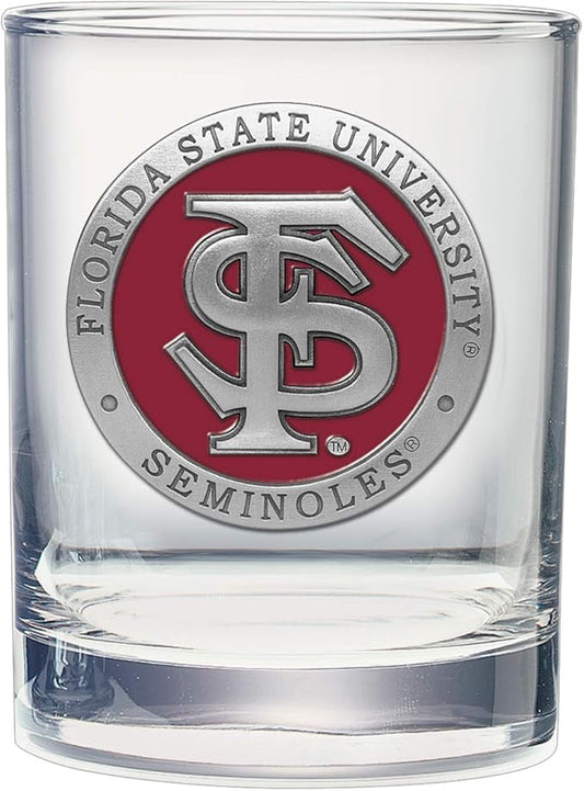 Heritage Pewter Florida State Double Old Fashion | Double Rocks Glass 14 OZ for Liquor | Expertly Crafted Pewter Glass