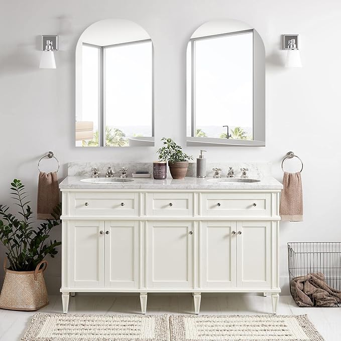 20x30 Inch Arched Medicine Cabinet with Mirror,Recessed Or Surface Mount for Bathroom Bedroom with Storage, Arched Frameless Medicine Cabinet
