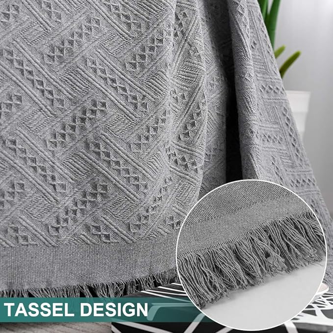 MYSKY HOME Couch Cover Sofa Covers for 3 Cushion Couch Sofa Protector Sectional Sofa Couch Cover for Pets Sofa Throws Living Room Geometrical Sofa Slipcovers for Dogs (X-Large, 91" x 118", Grey)