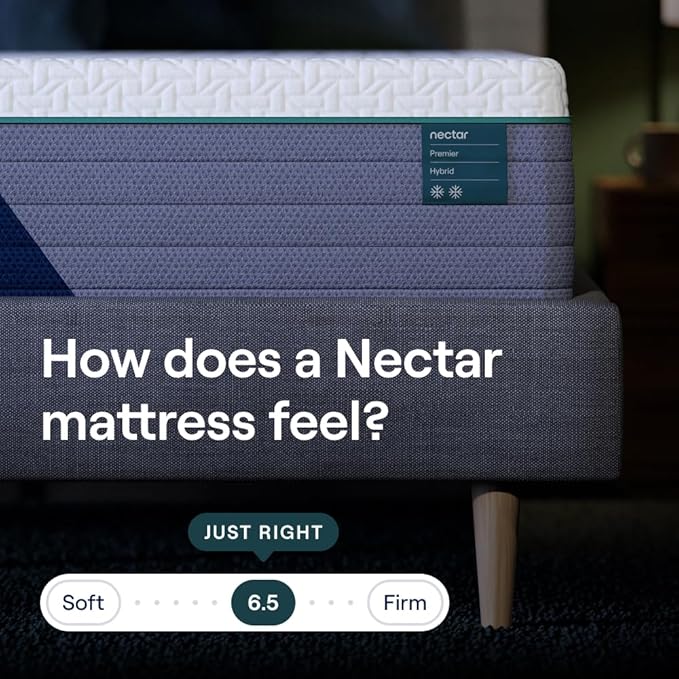 Nectar Premier Hybrid 13” Full Mattress - Medium Firm - Memory Foam & Innerspring Coils - Cooling Upgrade - 2” Pressure Relief Layer - Mattress in a Box - 365-Night Trial & Forever Warranty