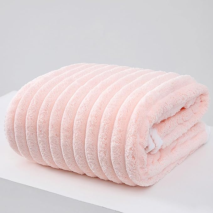 Soft Bath Towels Set, Microfiber Ribbed Oversized Bath Towels Extra Large for Bathroom, Home, Hotel, Spa, Beach, Pool, Gym (8-Piece Towel Set, Pink)