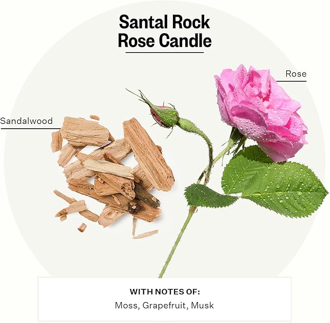 Apotheke 3-Wick Scented Candles for Home, Santal Rock Rose - 26 oz Soy Wax Jar Candle Gift for Women - Long-Lasting Fragrance with Perfume-Grade Essential Oils - Sandalwood, Rose, Musk & Leather