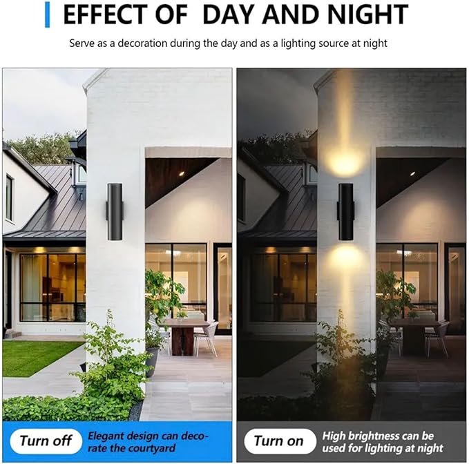 4 Pack 14inch LED Up & Down Wall Lights,18W E26 4000K Day White 1800LM Outdoor Wall Light Aluminum Body Waterproof IP65 led Porch Light for Wall Patio Garage Garden