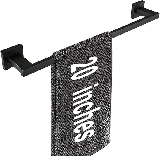LANC Black Towel Bar for Bathroom Wall Mounted Matte Black 20-Inche Bath Towel Rack Stainless Steel Towel Rod for Cabinet Kitchen Towel Holder Towel Hanger Towel Rail, A9010MB-L5