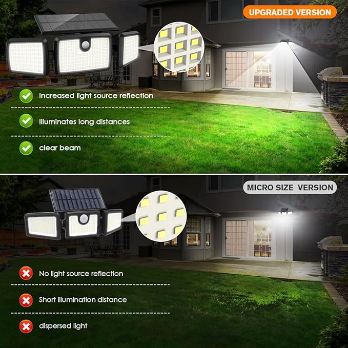 Solar Lights Outdoor, Quick Charge Solar Motion Deck Lights Outdoor for Deck with High Brightness, Larger Built-in Tempered Glass Panel, Sensitive PIR Motion Inductor (Remote,4 Pack)