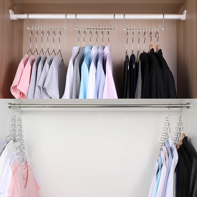 Meetu Space Saving Hangers Magic Cloth Hanger Metal Closet Organizer (Pack of 12)