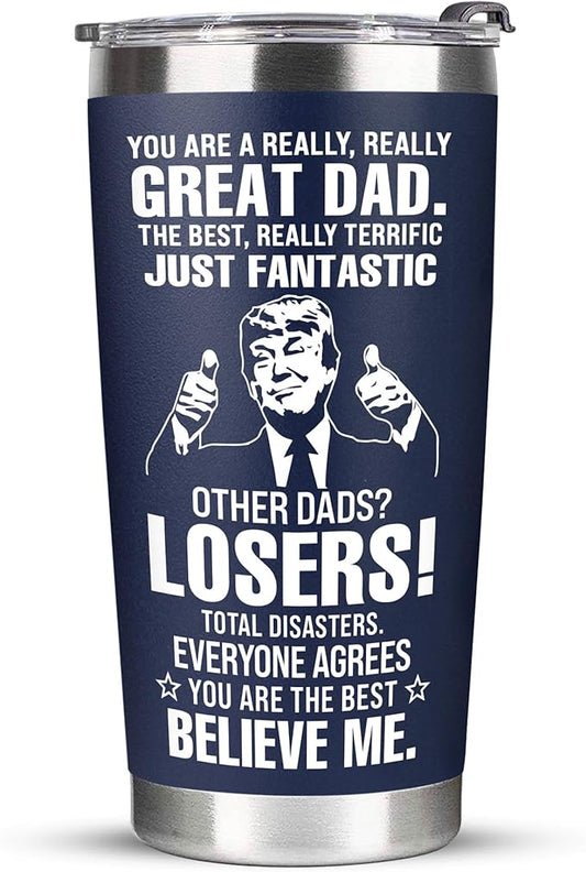Christmas Gifts for Dad, Men - Gifts for Dad from Daughter, Son - Dads Birthday Gift Ideas, Happy Birthday gifts for Dads, Fathers - Best Dad Ever Gift, Present for dads - 20 Oz dad Tumbler