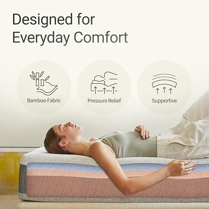 LIFEMENT, Essential 12 Inch Copper Infused Cooling Gel Memory Foam Mattress, Medium Firm, Fiberglass Free, Pressure Relief, Safe & Certified Foams & Cover (Gray, King (U.S. Standard), 12, Inches)