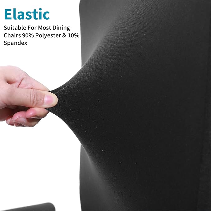 Tatuo Computer Chair Cover Office Seat Cover with Armrest and Backrest, Stretchable Desk Elastic Protective Universal Rotating Chair Protecter (Black,1 Set)