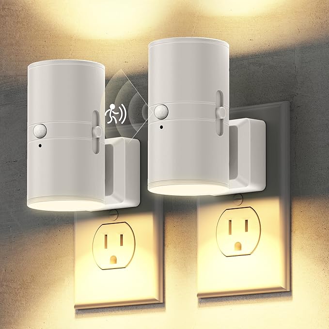 Briignite Motion Sensor Night Light,Motion Activated Plug in Night Lights, 0-100LM Dimmable Soft White 3000K, Motion Sensor Light Indoor for Bathroom Hallway Bedroom Stairway Kid Elderly Pet