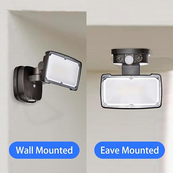26W Flood Lights Outdoor, CCT Integrated LED Security Light Fixture, 1 Head Exterior LED Outdoor Light with Dusk to Dawn Control, ETL Water Resistant for Garage, Yard, Porch (Bronze)
