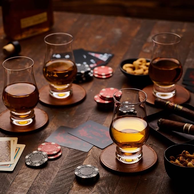 Whiskey glasses Set of 2 - Clear Shot Glasses Bar Set Snifter Glass, Tasting DOF Rocks Glasses Gift Set - Brandy Whisky Glass for Liquor, Scotch, Bourbon, Tequila, Gin, Tonic, Cognac, Vodka, Cocktail