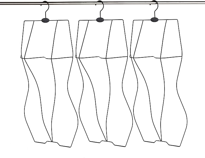 Black Full Body Shape with Chest Metal Wire Swimwear Swimsuit Hanger for Bikini Display Lingerie Hangers(10Pack，Black)