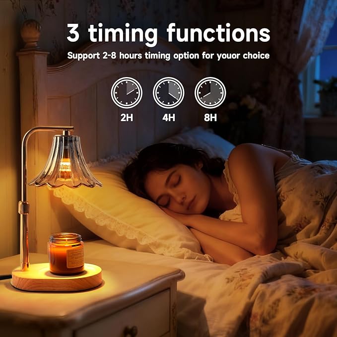 Candle Warmer Lamp - Flame-Free with 2 Bulbs Height-Adjustable Warmer Ideal for Scented Candles for Women, Moms Housewarmings