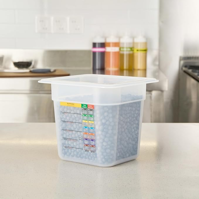 Restaurantware Food Pans Pack of 10 Plastic Square Food Containers 1/6 Size with Traceability Label, Storage Containers Dishwashable Hot Cold Friendly for Restaurants Buffet Commercial Use