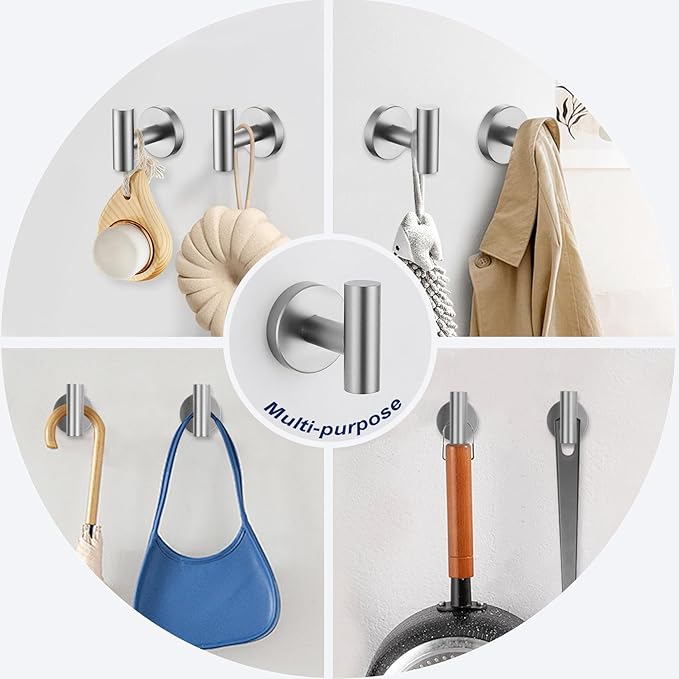 Bathroom Hardware Accessories Set Brushed Nickel Towel Bar Sets Include Double Towel Bars (23.6" and 15.35") Toilet Paper Holder Double Towel Hooks, 5 Pieces Stainless Steel Wall Mounted