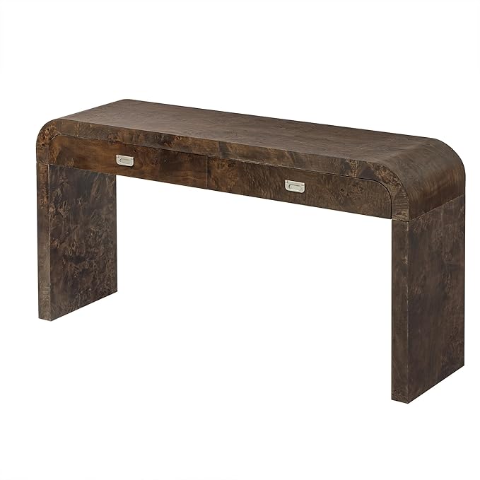 Merax Entryway Console Table, with 2 Storage Drawers, Retro Style/Wood Frame/Behind Couch & Sofa, Dark Brown