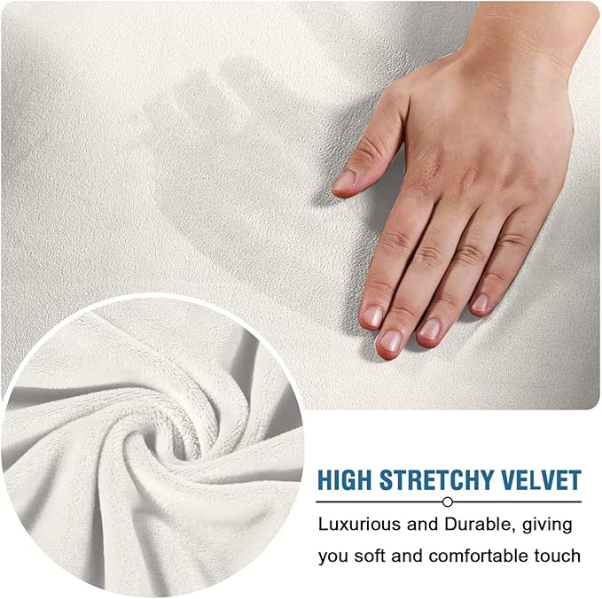 Velvet Plush Mesh Office Chair Cover - Cat Proof Stretchable Protector for Ergonomic Computer Desk Chair with Wheels Armrests, Comfy Executive Chair Cover for Home Office, Easy Install, White, XL