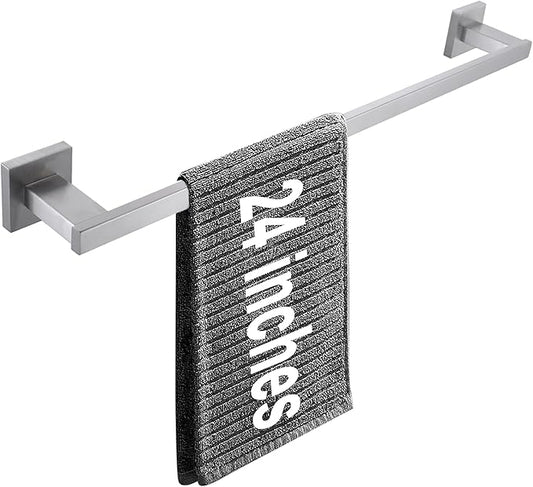 LANC 24-Inche Bathroom Towel Bar for Bathroom Wall Mounted Brushed Nickel Bath Towel Rack Stainless Steel Towel Rod for Toilet Kitchen Towel Holder Towel Hanger Towel Rail, A9010BN-L6
