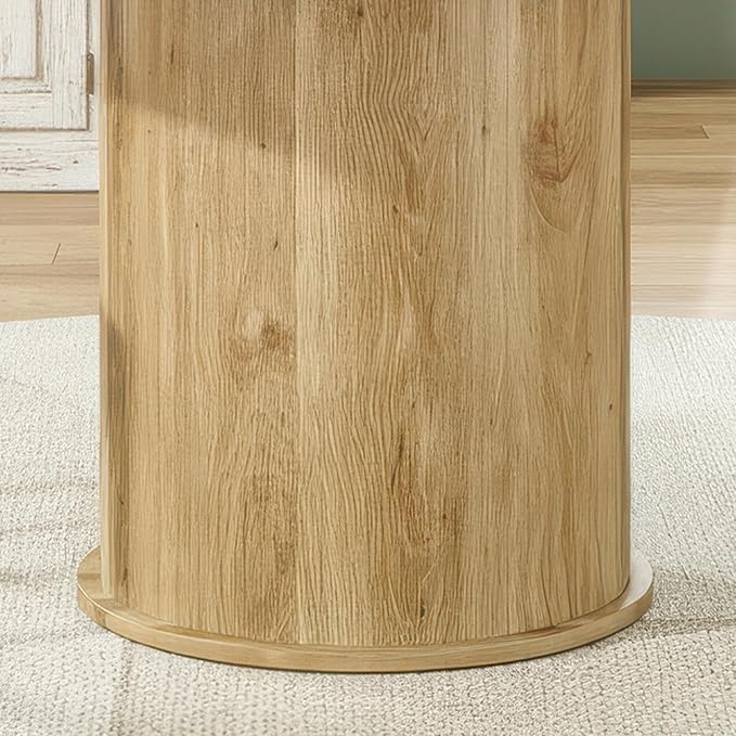 Farini 43" Round Dining Table for 4-6,Modern Kitchen Room Table with Wood Top & Sturdy Metal Base,Natural