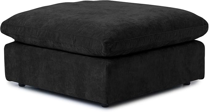 WJShome Modern Ottoman Module for Living Room, Cushion Covers Removable, Minimalist Comfy Breathable Footstool,Black