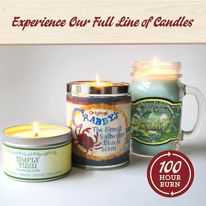 Our Own Candle Company, The Beach Scented Mason Jar Candle, 100 Hour Burn Time, 13 Ounces