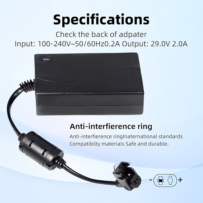 Universal Power Cord for Recliner Chair - 2-Pin Power Adapter with Extension Cord for Lift Chair, Recliner Sofa, Recliner Couch, 29V2A Power Supply Compatible with Power Recliner Most Makes & Models