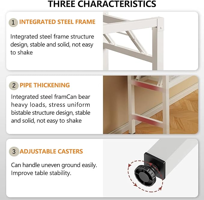 31.5 Inch Folding Table，Square Folding Desks for Small Space,Small Foldable Desk No Assembly,Black.