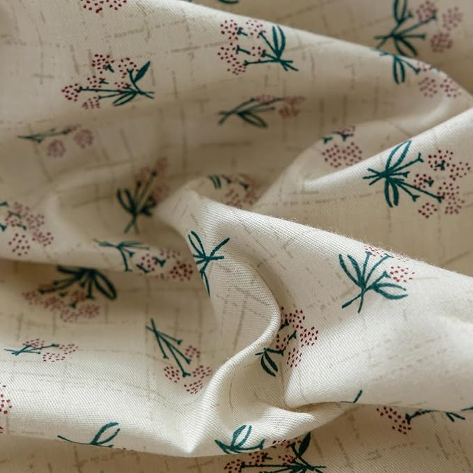 EAVD Garden Style Small Floral Comforter Set Full Fluffy Soft Microfiber Chic Shabby Floral Bedding Set with 2 Pillowcases Reversible Cute Botanical Comforter Set for All-Season