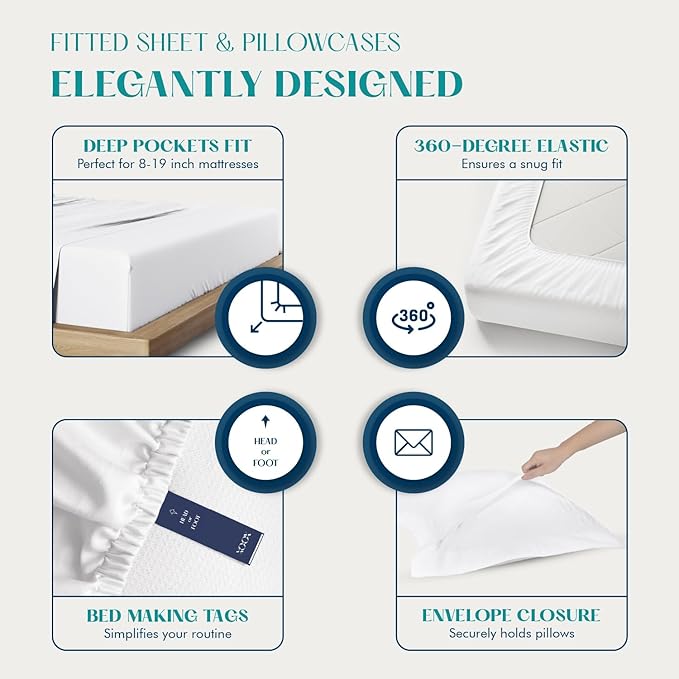 XOOX Linen 100% Egyptian Cotton Sheets King Size - 1200 Thread Count King Size Sheets Set Egyptian Cotton, 4 PC Luxury Bedsheet (Burgundy), Soft, Cooling, 17" Deep Pocket Sateen Weave Bedsheet Set